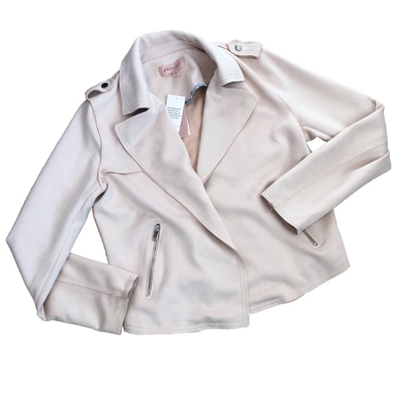 Philosophy Jackets & Blazers - Philosophy Republic Clothing Faux Leather Moto Jacket Blush Pink Size Medium